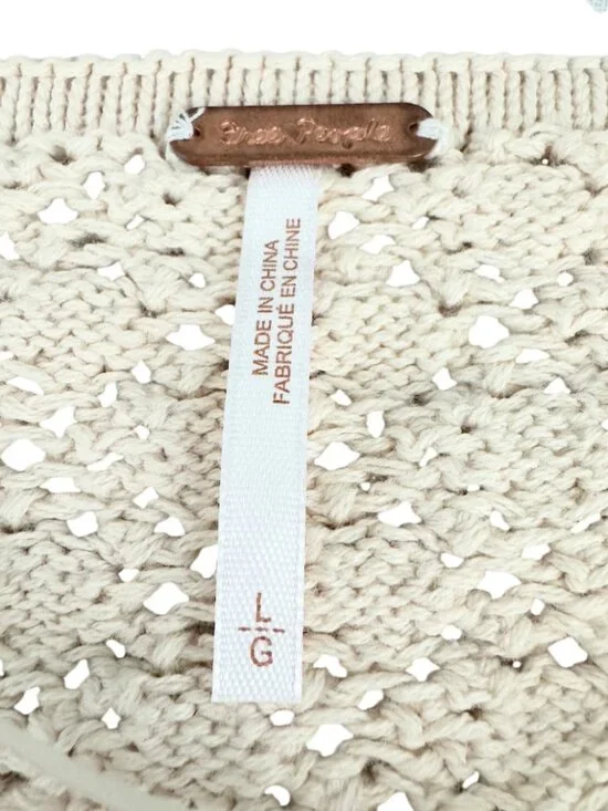 Free People Juliette Ruffle Top Cream Boho Coastal Cowgirl L - Picture 10 of 10